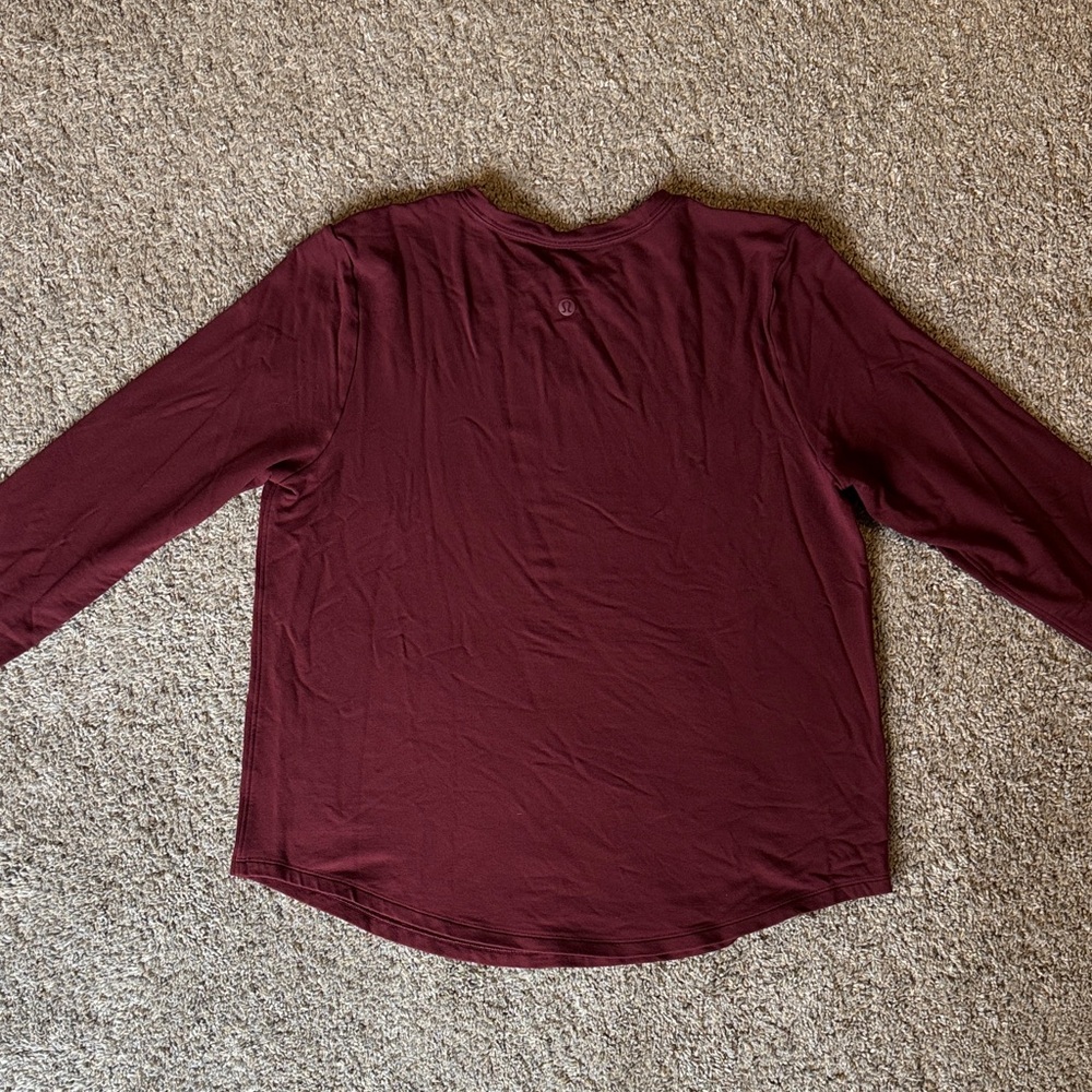 Lululemon Women’s Love Long-Sleeve Shirt Burgundy Small - Picture 4 of 6